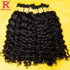 Extensões de cabelo remy profundo solto cabelo indiano não processado sem trama cabelo humano granel comprar usado  Enviando para Brazil