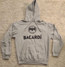 Moletom com capuz unissex logotipo morcego Bacardi cinza grande rum bebida bar licor comprar usado  Enviando para Brazil