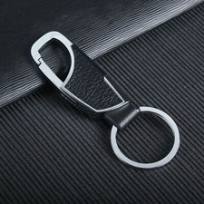 Chaveiro de couro moda masculina metal chaveiro de carro presente comprar usado  Enviando para Brazil