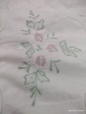Edredom branco 100% algodão bordado floral 80" X 80"  comprar usado  Enviando para Brazil