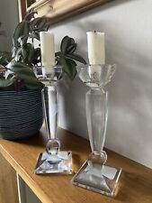 Glass candlesticks candle for sale  STONEHOUSE