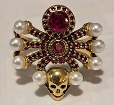 Anel de aranha Alexander McQueen caveira folheado a ouro Reino Unido (tamanho EUA 7) cristal Swarovski comprar usado Anel de aranha Alexander McQueen caveira folheado a ouro Reino Unido (tamanho EUA 7) cristal Swarovski comprar usado  Enviando para Brazil