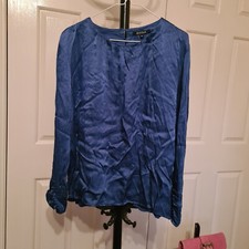 Blusa formal de manga comprida azul brilhante BASQUE tamanho 16 outono roupas de escritório comprar usado  Enviando para Brazil