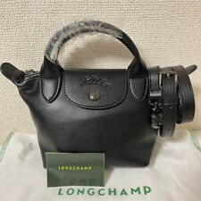 Bolsa tiracolo Longchamp Le Pliage couro XS preta saída NOVA do JAPÃO #JAB, usado comprar usado  Enviando para Brazil