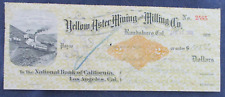 Cheque bancário 1901 Randsburg California Yellow Aster Mining & Milling Co comprar usado  Enviando para Brazil