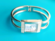 Vivani relógio de quartzo feminino retangular enfeitado com cristal pulseira Silvertone comprar usado  Enviando para Brazil