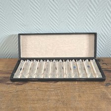Antigo Conjunto de 12 Descansos de Faca de Vidro Cristal Caixa Original Antiga Suporte de Talheres, usado comprar usado  Enviando para Brazil
