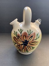 Jarro decantador floral vinho português vintage colorido pintado com cabo 9” comprar usado  Enviando para Brazil