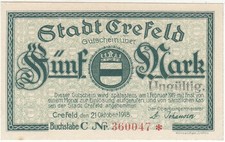 Notgeldschein stadt crefeld gebraucht kaufen  Deutschland