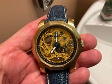 INVICTA COLLECTION II ESQUELETO 50MM MECÂNICO 17 JOIAS MODELO 0373 OURO AVESTRUZ, usado comprar usado  Enviando para Brazil