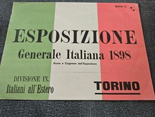 ESPOSIZIONE Italiana 1898 Messe Torino Werbung Dokument Ausstellung 25 x 18 cm comprar usado  Enviando para Brazil
