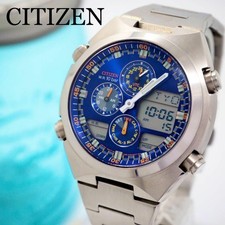 Relógio masculino Citizen C300 World Time Ana-Digi mostrador azul cronógrafo alarme, usado comprar usado  Enviando para Brazil