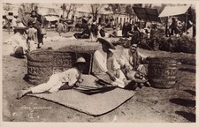 Postcard RPPC Mexico Tipos Mexicanos straw mat vendor sellers c1940 comprar usado  Enviando para Brazil