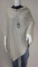 Cachemira Poncho Gris Claro Hecho a Mano Capa Envuelva Talla Única, usado comprar usado  Enviando para Brazil