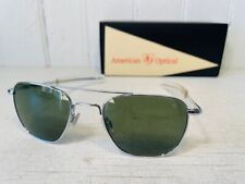 Lente de vidro verde AO AMERICAN OPTICAL original piloto armação prata w52mm sóis $260 comprar usado  Enviando para Brazil