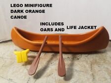 Lego minifigura canoa laranja escuro com remos e colete salva-vidas barco esportivo ao ar livre comprar usado  Enviando para Brazil