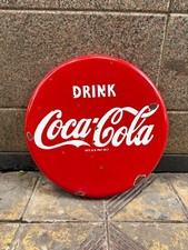 Placa de botão vintage "BEBA COCA-COLA" PORCELANA ESMALTE 18" comprar usado  Enviando para Brazil