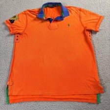 Camisa polo masculina grande Ralph Lauren cabeça de índio caiaque canoa clube R32 patch laranja comprar usado  Enviando para Brazil