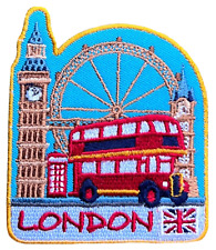 London Patch Żelazko / Szyta odznaka Podróż Anglia Pamiątka Emblemat UK Big Ben Czerwony autobus na sprzedaż  Wysyłka do Poland