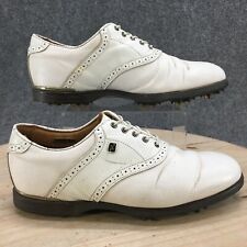 Sapatos masculinos Foot Joy golfe 10 M cravado couro branco 52004 biqueira redonda com cadarço, usado comprar usado  Enviando para Brazil