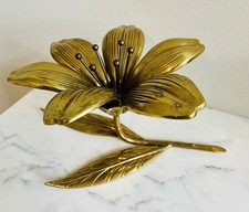 Cenicero de colección de latón Hollywood Regency removible de pétalos MCM flor de loto escultura segunda mano  Embacar hacia Mexico