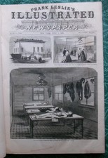 1866 FULL YEAR BOUND LESLIE'S ILLUSTRATED NEWSPAPER 2 VOLUMES comprar usado  Enviando para Brazil