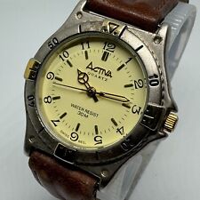 Antigo Relógio de Quartzo Suíço Activa By Invicta Masculino Couro Bege Prata Nova Bateria comprar usado  Enviando para Brazil