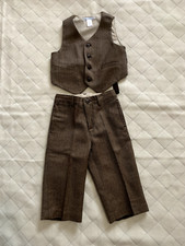Conjunto de colete e calça Janie and Jack criança tamanho 12-18 Mos espinha de peixe mistura de lã, usado comprar usado  Enviando para Brazil