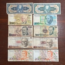 Lote 10 notas do Brasil - Cédulas Antigas do Brasil - 097861 comprar usado  Brasil 