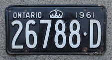1961 ontario license for sale  Fallon