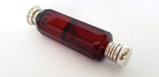 Prato de prata de qualidade e vidro cortado rubi garrafa de perfume vitoriana com duas extremidades c1898 comprar usado  Enviando para Brazil