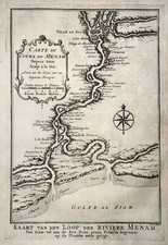 1755 Bellin; Schley, Mapa do rio Chao Phraya, Bangkok, Sião, Tailândia comprar usado  Enviando para Brazil
