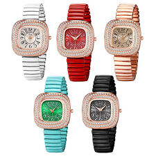 Relógio de pulso feminino retrô quadrado strass quartzo pulseira elástica de aço inoxidável comprar usado  Enviando para Brazil