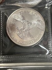 2014 CANADA GEM BU PEREGRINE FALCON Wildlife 1 oz prata $5 Elizabeth II moeda comprar usado  Enviando para Brazil