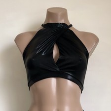 Maquiagem 🗝 Festival de dança desgaste crop top pole-dance malha buraco de fechadura lycra elastano, usado comprar usado  Enviando para Brazil