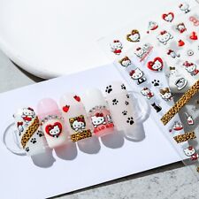 Adesivo de unhas 5D Leopard Hello Kitty, adesivos de nail art de desenho animado Kitty Meow (04) comprar usado  Enviando para Brazil