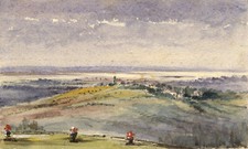 C.J. Newcome, Vale of White Horse from Ashbury, Oxfordshire –c.1870s watercolour comprar usado C.J. Newcome, Vale of White Horse from Ashbury, Oxfordshire –c.1870s watercolour comprar usado  Enviando para Brazil