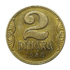 Jugoslavia dinara 1938 usato  Aosta