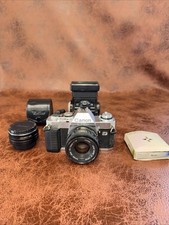 Corpo da câmera Canon AL-1 QF 35mm filme SLR cromado + lente FD 50mm 1:18 + Tele Conv, usado comprar usado Corpo da câmera Canon AL-1 QF 35mm filme SLR cromado + lente FD 50mm 1:18 + Tele Conv, usado comprar usado  Enviando para Brazil