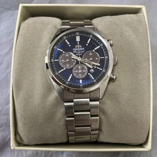 Orient MV000HTX relógio cronógrafo azul escuro aço inoxidável usado No44042 No41015 comprar usado  Enviando para Brazil