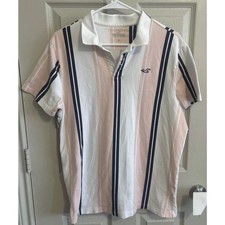 Camisa polo masculina Hollister grande rosa azul branca gola elástica preppy (e1) comprar usado  Enviando para Brazil