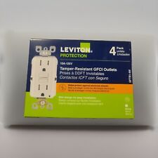 Leviton GFTR1-4W 4-Pack GFI GFCI 15A tomada resistente a adulteração branca nova em folha comprar usado  Enviando para Brazil