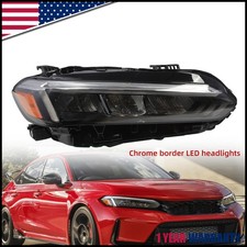 Conjunto de farol de LED cromado para 2022 2023 Honda Civic Sedan direito 33100T20A52 comprar usado  Enviando para Brazil