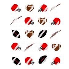 Calcomanías deportivas de fútbol rojo y negro para arte en uñas - calcomanías para uñas de tobogán acuático segunda mano  Embacar hacia Mexico