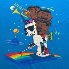 Camisa masculina manga curta trombone unicórnio azul GG New Day WWE comprar usado  Enviando para Brazil
