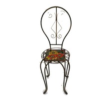 Mesa lateral suporte para plantas telha cerâmica Vallauris ferro forjado pernas lindo vintage comprar usado  Enviando para Brazil