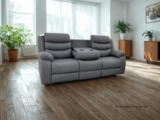 Grey leather recliner for sale  OSSETT