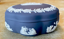 Antigo Wedgwood Neoclássico Azul Escuro Jasperware Cômoda Caixa de Pó Bugigangas Prato comprar usado  Enviando para Brazil