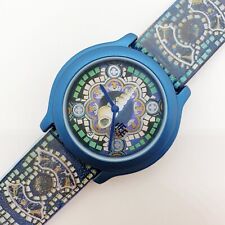 Reloj de Cuarzo Azul Tribal Azteca Adec by Citizen con Fecha, Reloj Japonés Vintage, usado segunda mano  Embacar hacia Mexico
