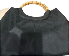 Bolsa de mão de náilon preta com alça de bambu inspirada em design italiano Giannini comprar usado  Enviando para Brazil